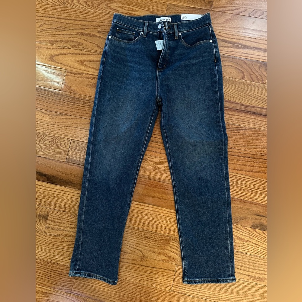 LOFT Petite Inseam Blue Straight Leg Jeans Classic Denim